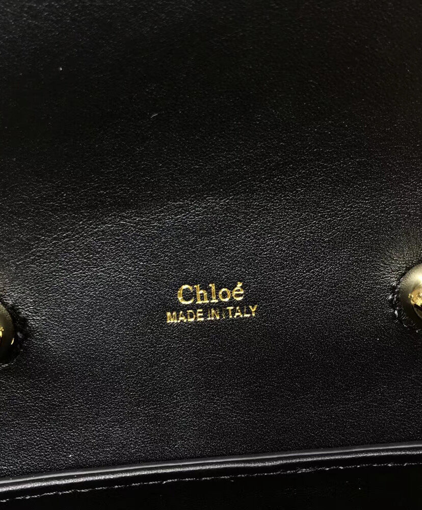 Chloe Small Aby Lock Bag Handbag Leather Black